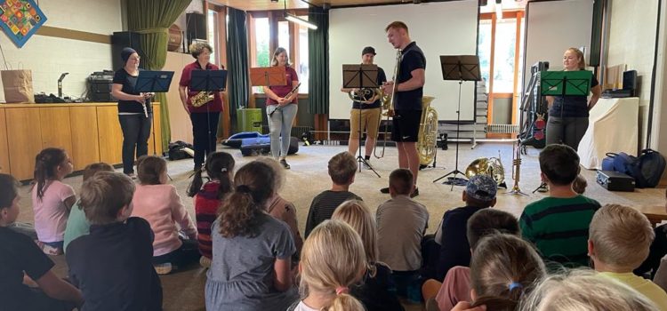 Musiker stellen ihre Instrumente vor Musiker stellen ihre Instrumente vor